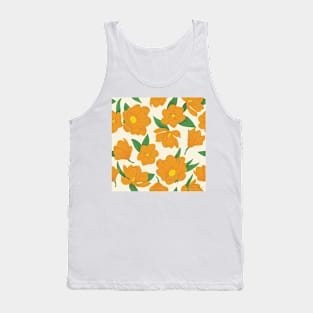Bright orange magnolias pattern Tank Top